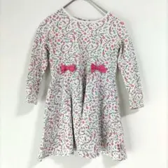 〈ノイユエイムベベ〉長袖ワンピース　ポケット　花柄　キッズ　ピンク系　110のサムネイル