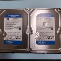 【新古品使用時間10時間以内】HDD 2TB 3.5インチ✕２個