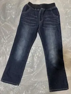 ストレートパンツ ダークブルー 120cm~