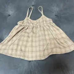 ベージュ系チェックノースリーブチュニック
