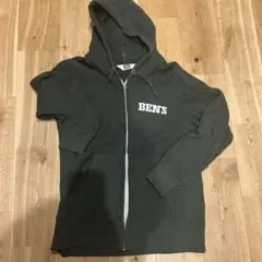BEN'S ダークグレー フード付きパーカー　L