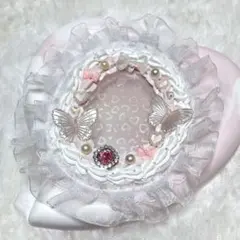 ⭐️即購入OK❤︎硬質ケースデコ ホイップデコ レース 丸型 ピンク No.119