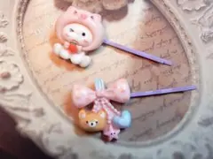 可愛いキャラクター ヘアピンセット