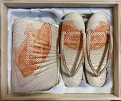 御誂 和装用バッグ 草履 2点セット フォーマル 着物 朱色