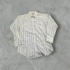 80s USA製 長袖チェックシャツ イエロー XLsize vintage