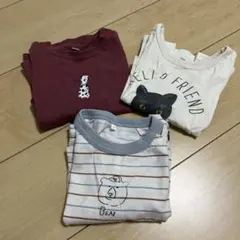 長袖　Tシャツ　ロンT カットソー　3枚セット　90
