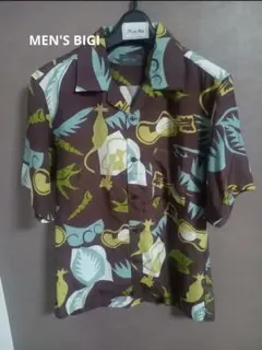 MEN'S BIGI アロハシャツ 半袖 ブラウン系