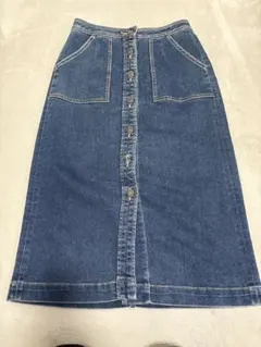 【美シルエット】GU デニムフロントボタンスカート（Sサイズ）