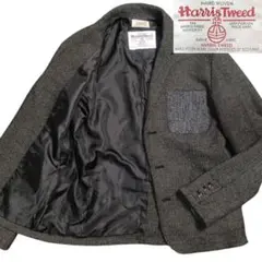 ✨HarrisTweed NAVAL ヘリンボーン テーラードジャケット S