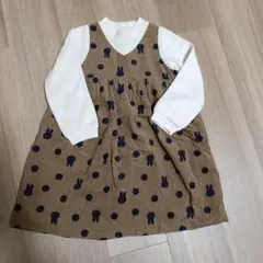 Petit main　ミッフィーコラボ　ワンピース　重ね着風　110