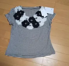 オーガンジーの花付ティーシャツのサムネイル