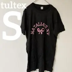 tultex ナタリアズXV Tシャツ[ S ] 黒　リボン　ロゴ ゆったりのサムネイル