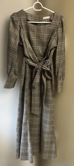 ロングワンピース チェック柄