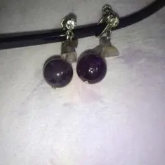 天然石アメジスト イヤリング