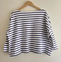 OUTIL ウティ ボーダー バスクシャツ 浅葱色 size0 フランス製 - メルカリ