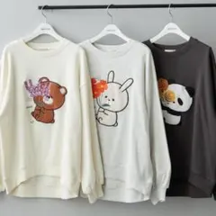 NICE CLAUP ゆるキャラフラワースウェット クマのサムネイル