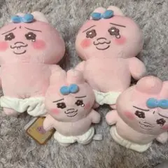 可哀想に　おぱんちゅうさぎ ましゅもっちぬいぐるみ　おてのりましゅもっち　4点