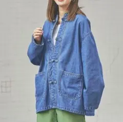 コーエン　coen デニムシャツ　チャイナボタン