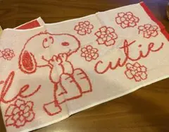 スヌーピー フェイスタオル　フラワー柄タオル　非売品