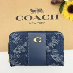 未使用級♡COACH　財布　デニム　ブルー　ビルフォード　ウォレット Cロゴ近年 未使用級♡COACH 財布 デニム ブルー ビルフォード ウォレット Cロゴ