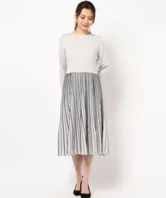 マーリエパー エフデ プリーツニットワンピース ロングワンピース 長袖ワンピースのサムネイル