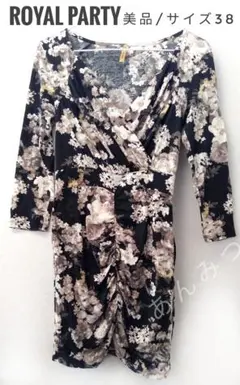 美品◆RoyalParty花柄カシュクールタイトワンピース