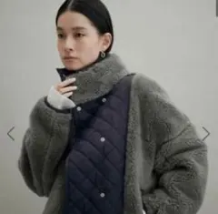 ADAM ET ROPE' アダムエロぺ キルティングボア リバーシブルブルゾン