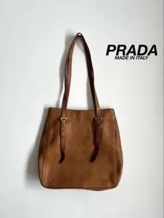90s PRADA LEATHER SHOULDER TOTE BAG