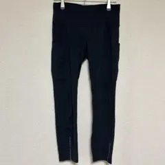 黒 ポケット付き ハイウエスト ヨガパンツ スパッツ サイズ不明 ブラック