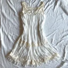 2000s fairygrunge ホワイト コットンレース ワンピース 白