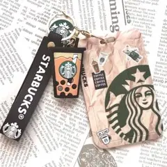 新品　スタバIDカードホルダー ストラップ付 タピオカフィギュア　カードケース