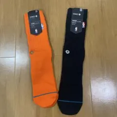 STANCE バスケットボールソックス オレンジ/ブラック　2点セット