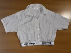 NICE CLAUP ショート丈半袖シャツ
