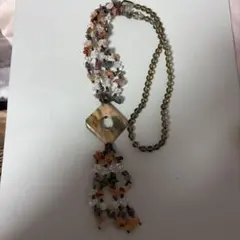 天然石 さざれ石 タッセル ネックレス マルチカラー