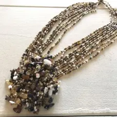 在庫処分セール アジアン エスニック ネックレス ビーズ ブラウン N-100