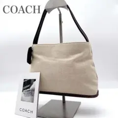 COACH コーチ キャンバス ワンショルダーバッグ レザー アイボリー