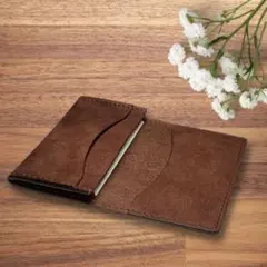 本革 名刺入れ ブラウン マルゴー ビジネス カードケース ハンドメイド レザー