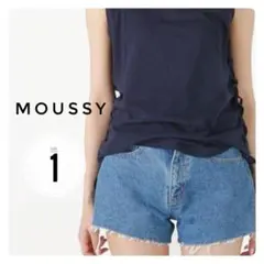 【マウジー】✨美品✨デニム ショート パンツ ブルー 青 S カットオフ 個性派
