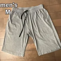 メンズ　短パン　ショートパンツ　ハーフパンツ　リラックス　スポーツ　グレー　M