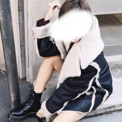 Wフェイスバルキーフェイクムートンコート