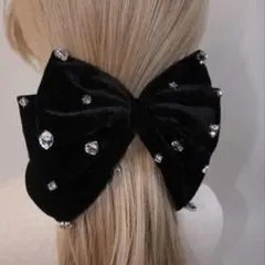 黒ベロアリボン ヘアアクセサリー
