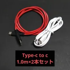 Type-C to C 充電・転送ケーブル 1.0m×2本セット