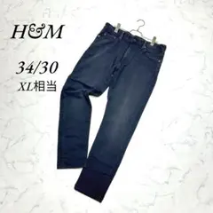 《エイチアンドエム》メンズ/ブラックデニム/スリムデニム/ストレッチ◎/XL相当