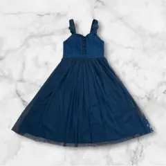 F i.n.tワンピース　デニム　チュール　　ジャンバースカート　F