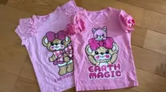 EARTHMAGIC アースマジック リボン　ピンク Tシャツ セット　120