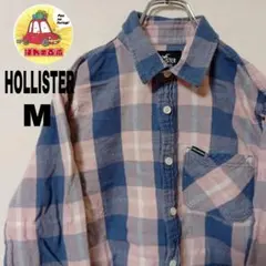 USA古着 HOLLISTER ネルシャツ　M ピンク　グレー　チェック