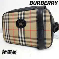 ✨極美品✨Burberry ショルダーバッグ　ノバチェック　キャンバス　レザー