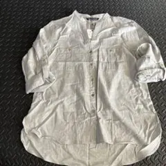 新品　ZARA ザラ　グレー ボタン付きシャツ 2ポケット　ロールアップ