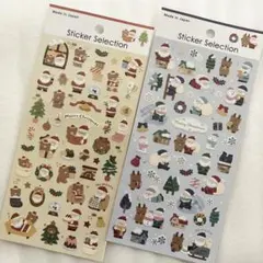 ★セリア★デザインシール★クリスマスデー　２種セット★ サンタ/トナカイ