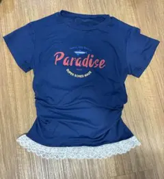Paradise Tシャツ ネイビー レース付き
